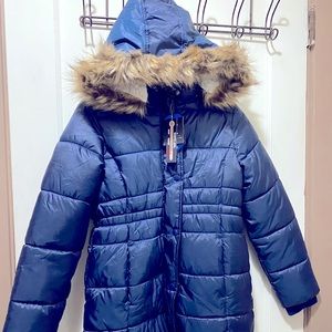 Members Mark Girl’s Royal Blue faux fur winter coat